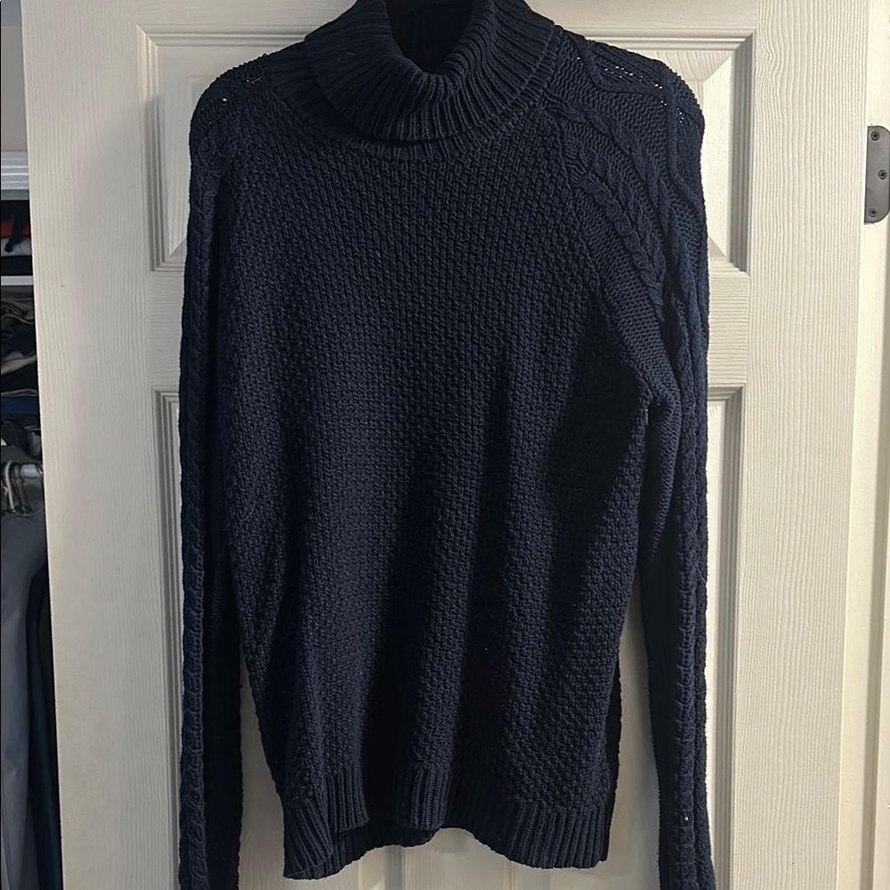 Ralph Lauren Black Turtleneck Sweater Chunky Knit
